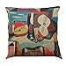 LightInTheBox 4 Pack - 18 x 18 Inch Square Linen Picasso Abstract Portrait Painting Print Classical Style Throw Pillow Case Decorative Cushion Cover Pillowcase Cushion Case for Sofa,Bed,Chair,Auto Sea