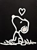 Snoopy Peanuts Inspired Cartoons Vinyl Decal Sticker|WHITE|Cars Trucks Vans SUV Laptops Wall Art|5.25