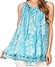 Sakkas Leila Stonewashed Batik V-Neck Tank with Sequins and Embroidery