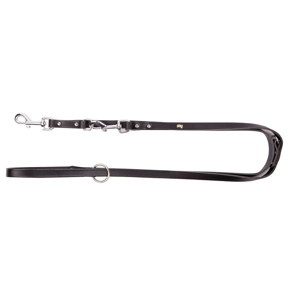 Dingo Natural Black Leather Leash for Dog Adjustable Long 10241