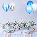 Blue & Silver Confetti Balloons Agate Marble Stripe Assorted Colors Party Balloon [12 Inch, Pack of 20] Metallic Latex Balloons for Baby Shower Birthday Wedding NYE Party Decoration Supply - Blue Set