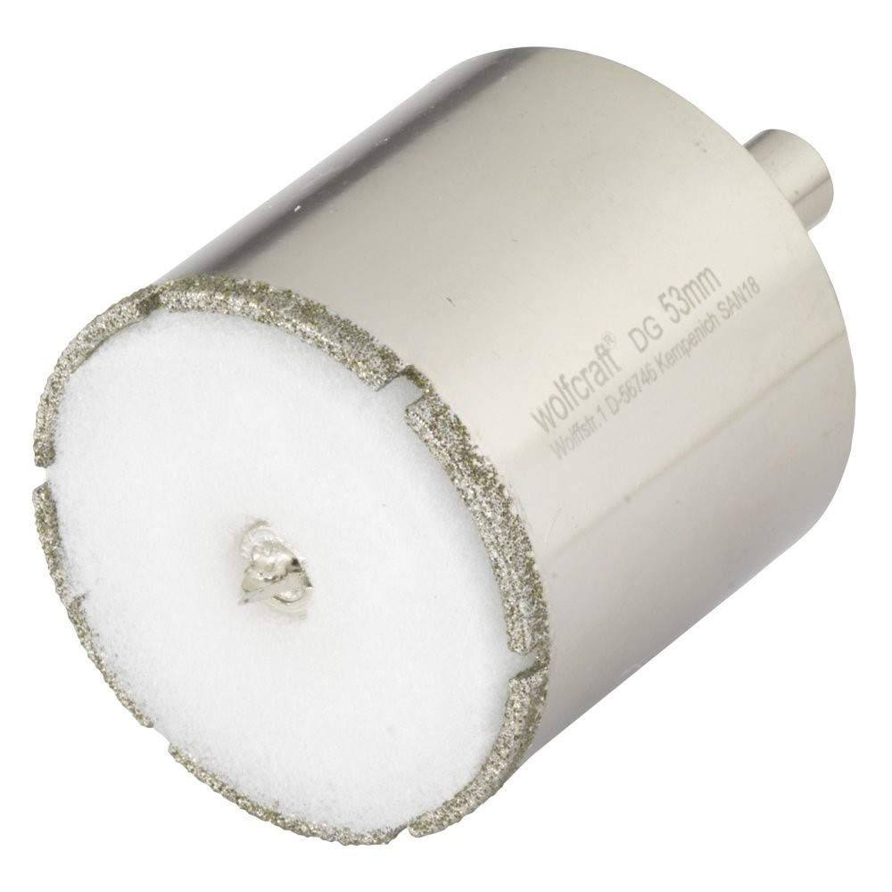 Wolfcraft 5929000 Diamond Ceramic Hole Saw accessory with 10 mm Shank and 53 mm ร Sponge Included โ image 1