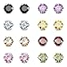 8 Pairs Assorted Color Wholesale Lot Stainless Steel Cubic Zirconia CZ Stud Earrings, Hypoallergenic (2. 6mm Round - 8 Colors)