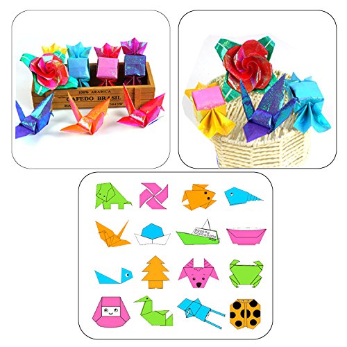 Wartoon 200 Sheets Double Sided Origami Paper and 50 Sheets Single Sided flash Origami Paper（6 x 6 inch - Thumbnail 5