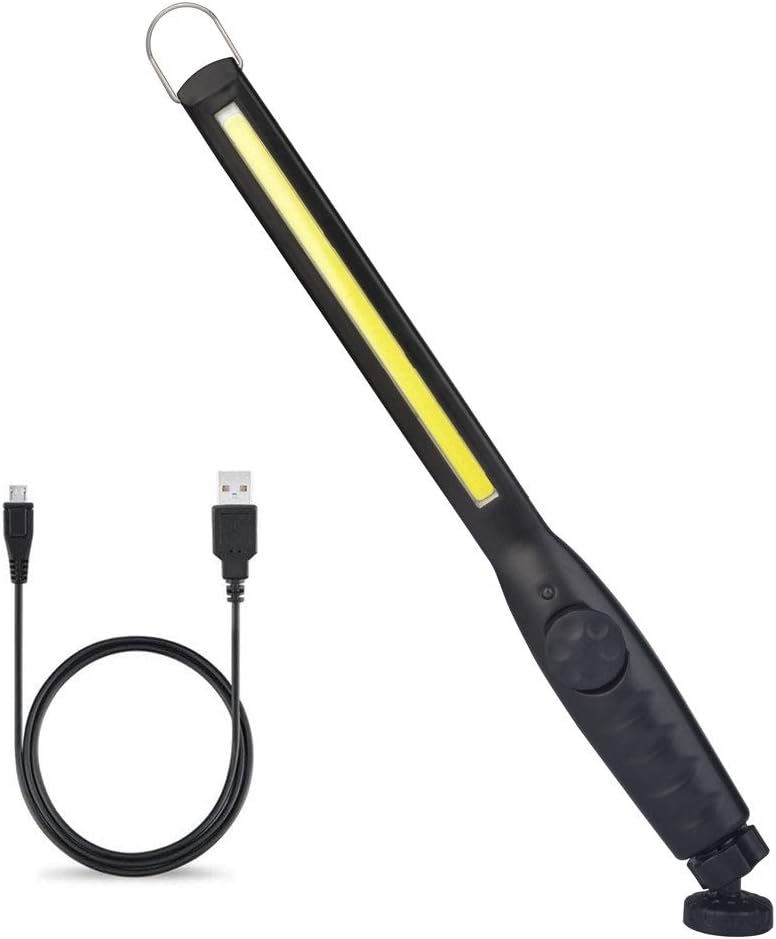 ORHOME Rechargeable 700-Lumen COB LED Work Light - Protable Inspection light with 360° Swivel, Magnetic Base, Long Working Time for Car Repair Garage Workshop and Camping, 3000mAh