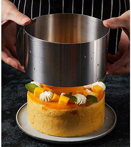 ZITFRI Cercle a Patisserie Reglable Cercle Gateau Extensible Ø 16-30cm Cercle Entremet Rond INOX Moule Fraisier Mousse Dessert avec Collier à Gâteau - Cuisine A Vivre ZITFRI Cercle a Patisserie Reglable Cercle Gateau Extensible Ø 16-30cm Cercle Entremet Rond INOX Moule Fraisier Mousse Dessert avec Collier à Gâteau