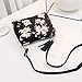 Floral Crossbody Bags for Women Tassel Purse Small Bag for Makeup Cosmetics Carry Portable Black