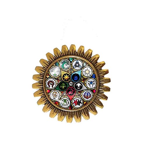 Handmade Fashion Jewelry Mana Art Symbol Magic the Gathering Brooch Badge Pin Cute Gift Cosplay MTG Charm Red