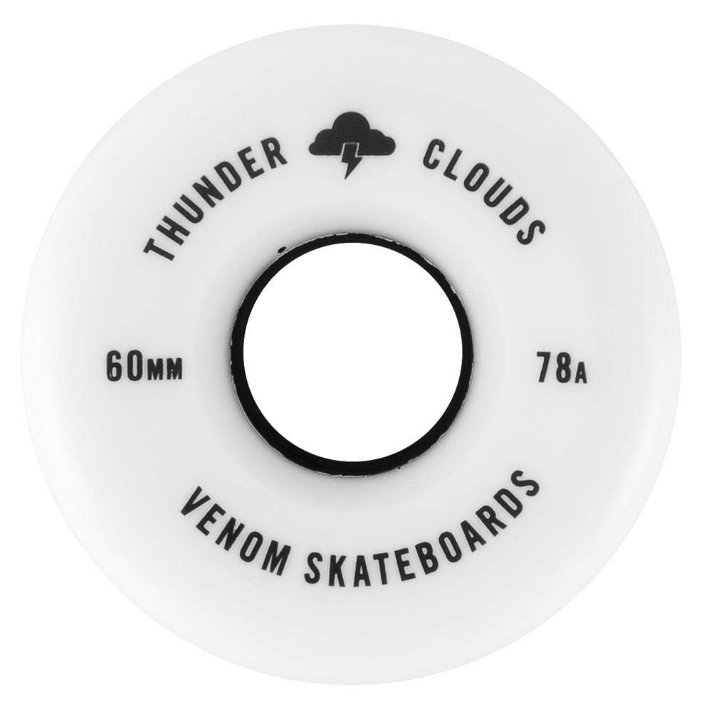 Venom Skateboards Thunder Clouds V2 All Terrain Street Skateboard Wheels Soft Grippy 78a Longboard Cruiser Perfect for Rough Ground - 60mm
