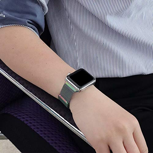 HILIMNY Compatible for Apple Watch Band 38mm 40mm, Stainless Steel Mesh Sport Wristband Loop with Adjustable Magnet Clasp for iWatch Series 1/2 / 3/4 - Thumbnail 6