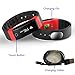 SMA Heart Rate Monitor Wristband, Fitness tracker Smartband, Touch Button Sports Bracelet Compatible with Iphone 6 and Android Smartphones (Red)