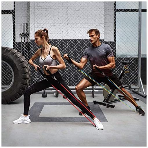 Rainlin Portable Exercise Resistance Band Set Stackable up to 150 lbs (5 Stackable Exercise Bands with Door Anchor… - Image 7