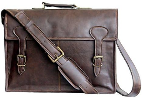 Artandcraft 16" Men's Auth Faux Leather Messenger Laptop Briefcase Satchel Mens Bag