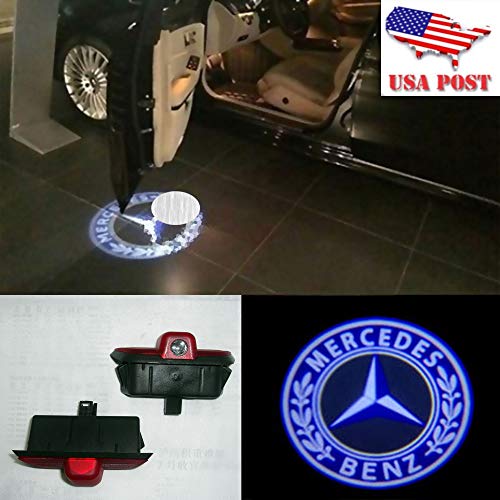 2X LED Door Step Courtesy Light Laser Shadow Logo Projector Lamp For Mercedes Benz W204 C180 C200 C220 C230 C250 C280 C300 C320 C350 C63AMG Welcome Light CNAutoLicht #1