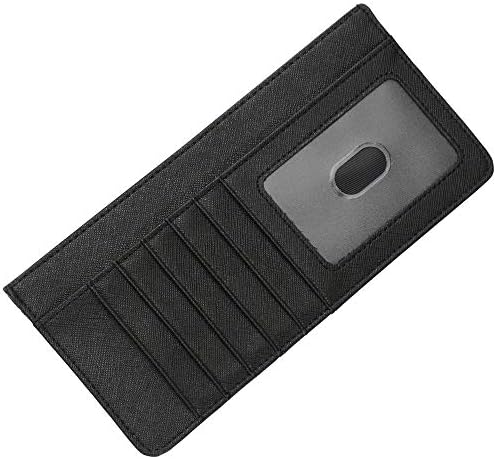 Women's Credit Card Wallet Slim Leather Long Wallet with Zipper Pocket for Cash, Coin, Receipt, ID Card (Black Card Wallet)