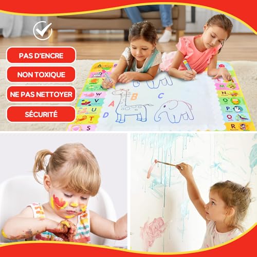 Children's Gift 1-3 Years – Water Drawing Mat Baby Toy 1 2 3 Year Old Educational Toys for Children Giant Painting Mat Gift for Boys Girls