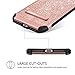 GUAGUA iPhone 7 Plus Case Kickstand Glitter Sparkly Pink Girl Women Slim Dual Layer Hybrid Hard PC Cover with Bling PU Leather Anti-scratch Shockproof Protective Phone Case for iPhone 7 Plus Rose Gold