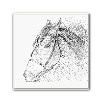 Framed Canvas Wall Art Abstract Horse Canvas Prints Home Artwork Decoration for Living Room,Bedroom - 16x16 inches