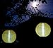 Allsop Home and Garden 30392 Soji Original 10” Round LED Outdoor Solar Lantern, Handmade with Weather-Resistant UV Treated Nylon, Stainless Steel Hardware, Auto sensor on/off, Chinese Style Globe Light, Yellow (1-count)
