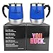 Vortex Mixer, LEADNOVO Self Stirring Mug Auto Self Mixing Stainless Steel Cup for Bulletproof/Keto Coffee/Tea/Hot Chocolate/Cocoa Protein Shaker Mug for Office/Kitchen/Travel/Home -450ml/15.2oz (Blue)