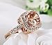 Yellow Shinning Cubic Zirconia Topaz Rings For Women 18K Rose Gold Plated