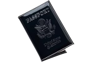 Pretty Little Passports Chrome Passport Cover Vaccine Card Holder Combo, Passport Holder with Vaccine Card Slot (Black)