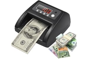 BISOFICE Mini UV Counterfeit Bill Detector Euro/USD/GBP Money Counter Automatic Money Detection by UV MG IR Image Paper Quality Size Thickness Suitable for Small Business (Euro/USD/GBP)