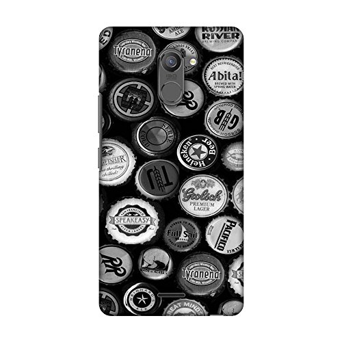 AMZER Slim Designer Snap On Hard Shell Case Back Cover for Infinix Hot 4 Pro - Beer Caps Monochrome