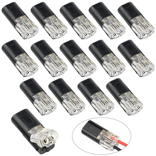 WMYCONGCONG 15 Pcs Low Voltage Wire Connector 2 Pin 2 Way Quick Splice Solderless Electrical Wire Terminals Universal Compact Wire I Type Connectors for 20/22 AWG Cable(I Type)