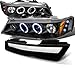 SPEC-D TUNING LED Headlights + Grille Compatible with 1994-1997 Honda Accord Left + Right Pair Headlamps Assembly