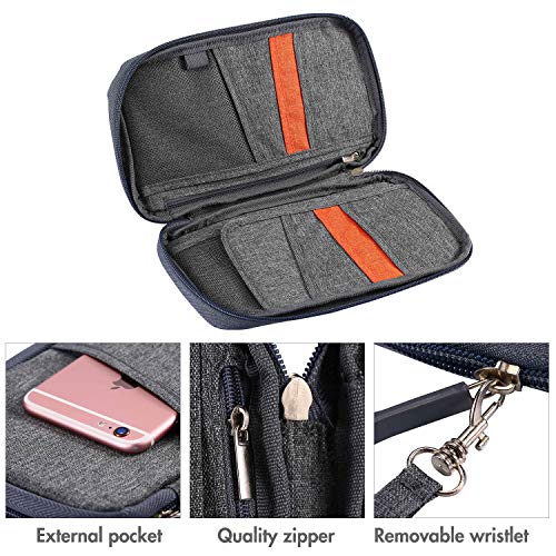 UBAYMAX Glove Box Console Organizer with 12 Pockets, Zipper Car Vehicle OCD Document Holder Case Armrest Storage Wallet for Owners Manual Car Registration Insurance Card Tire Gauge Changes (Gray)