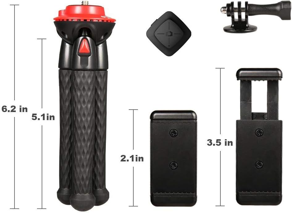 Flexible Tripod, Fotopro Phone Tripods for iPhone Xs Max Mini Camera Tripod for GoPro Sports Camera with Bluetooth Remote Smartphone Mount : Camera & Photo