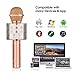 Calie Bluetooth Wireless Karaoke Microphone,Portable Bluetooth Speaker Player,Selfie Function for Apple iPhone Android Smartphone-Rose Gold