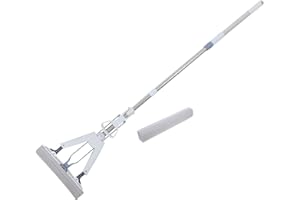 Abaodam 28cm Dual Folding Sponge Mop Absorbent Squeeze Sponge Heads, Wet and Dry Cleaning for Tile and Marble Floors, Househo