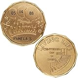 Personalized Custom Engraved (Name & Date) - Celebrate Living Life - Center On 12 Steps - Bronze AA (Alcoholics Anonymous)-ACA-AL-ANON-Sober-Sobriety-Birthday-Anniversary-Recovery-Medallion-Coin-Chip
