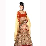 Lavri Women's Georgette Lehenga Choli (Aliya) Free Size Red