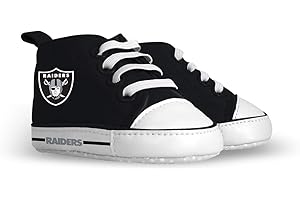 BABY FANATIC MasterPieces - NFL Baby Pre-Walkers Shoes, Officially Licensed Las Vegas Raiders Football, High Top Sneakers, Soft Anti-Slip Soles, Boys and Girls, 0-6 Months Team Color