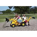 Tracteur à pédales CAT Construction de rolly toys: chargeuse pelleteuse (chargeuse frontale et excavatrice / excavatrice), 3 ans et plus