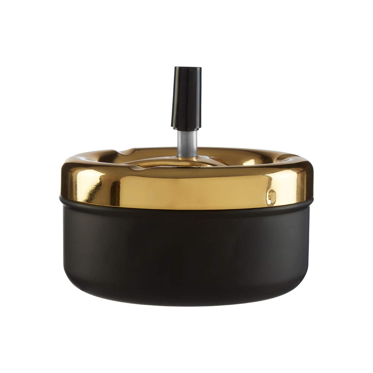Premier Housewares Ashtray with Lid / Ash Tray / Ash Trays with Lids Indoors / Spinning Ash Tray - Gold