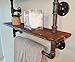 Industrial Retro Wall Mount Pipe Bathroom Shelf,Bathroom Towel,Cloth Holder,Reclaimed Wood Pipe Shelf Pipe Shelves and Towel Holder,Floating Shelves,Bathroom Decor,Towel Storage, Towel Rack (2 Tier)
