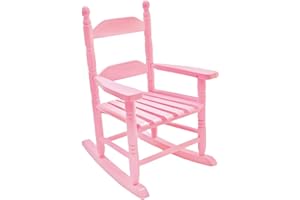 Hngilkoo Child Rocking Chair for 3-6 Small Baby Kids Wooden Outdoor Furniture Indoor Living Room Lounge Bedroom Porch Patio Outside Pink