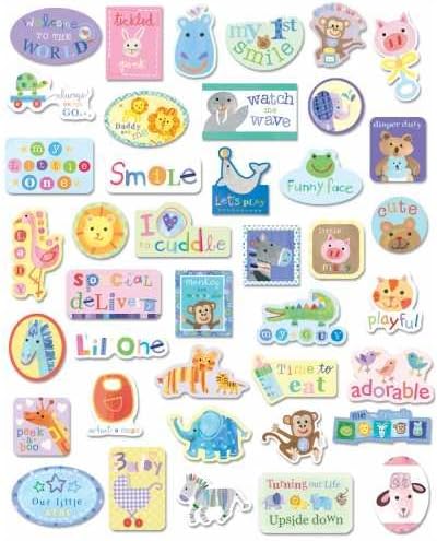 American Traditional Chipboard Stickers, Glitter Born To Be Wild Motif/Messages