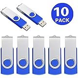 Aiibe 32 GB Flash Drive 10 Pack USB Flash Drives 32G USB 2.0 Memory Stick Thumb Drive Data Storage Swivel Keychain Design Pen Zip Drives Wholesale/Lot/Bulk (10 Pack, 32GB, Blue)