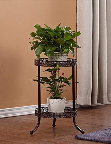 XCO XX Flower Racks Plant Flower Display Stand 2 Layer Wrought Iron Floor Flower Pot Rack, Plant Frame, Balcony, Indoor, Outdoor Flower Pot Rack