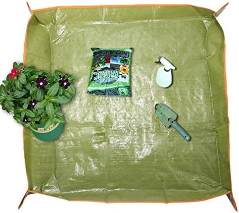 Bazaar 35x35 Inch PE Coating Flowerpot Ground Cloth Gardening Transplant Pruning Ground Mat