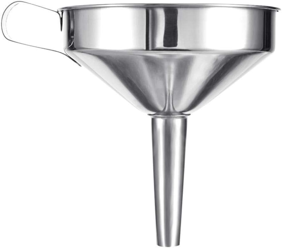 Caxybb Kuchenfilter Trichter Set Edelstahl Trichter Filterset Mit Griff Abnehmbares Sieb Fur Den Transport Von Ol Krug Flasche Flussigkeit Flussigkeit Pulver B 12cm Amazon De Kuche Haushalt