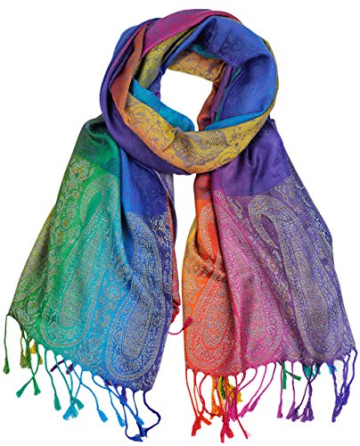 NYFASHION101 Elegant Colorful Paisley Soft Pashmina Scarf Shawl Wrap NBH1401Y - Light...