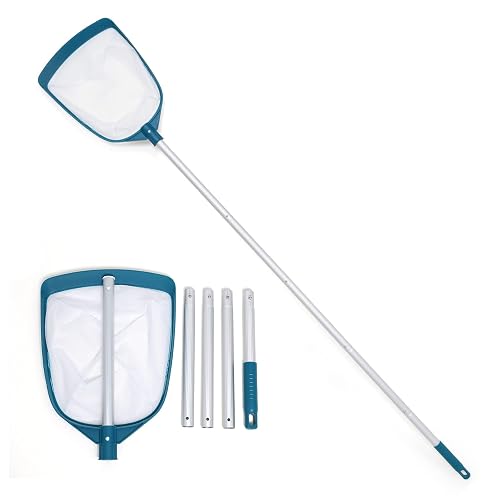 POOLWHALE Upgrades Swimming Pool Leaf Net Skimmer Rake with Adjustable ...