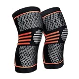 ZetHot Knee Compression Sleeve Support Brace（Pair） Knee Brace for Running, Jogging, Sports, Joint Pain Relief, Arthritis and Injury Recovery (M)
