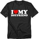 Popfunk I Heart My Boyfriend T Shirt – Cute Unisex Graphic Tee for Women & Men, Funny Valentine’s